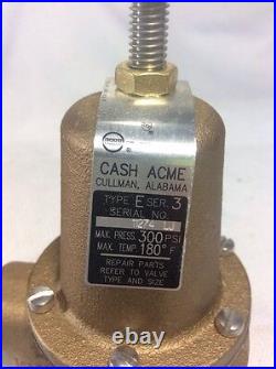 Cash Acme 1/2 E3 pressure regulating valve 10932-0045 Max P 300, Range 10-40