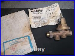 New! #600 WILKINS Water Pressure Reducing Valve with Integral By-Pass Size 1/2