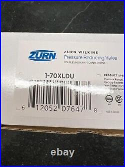 New NiB Zurn Wilkins Water Pressure Reducing Valve 1 inch (1-70XLDU) withOne Union