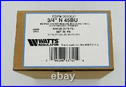 Watts 3/4 Bronze Water Pressure Reducing Valve Range 25-75 PSI Set 50 PSI